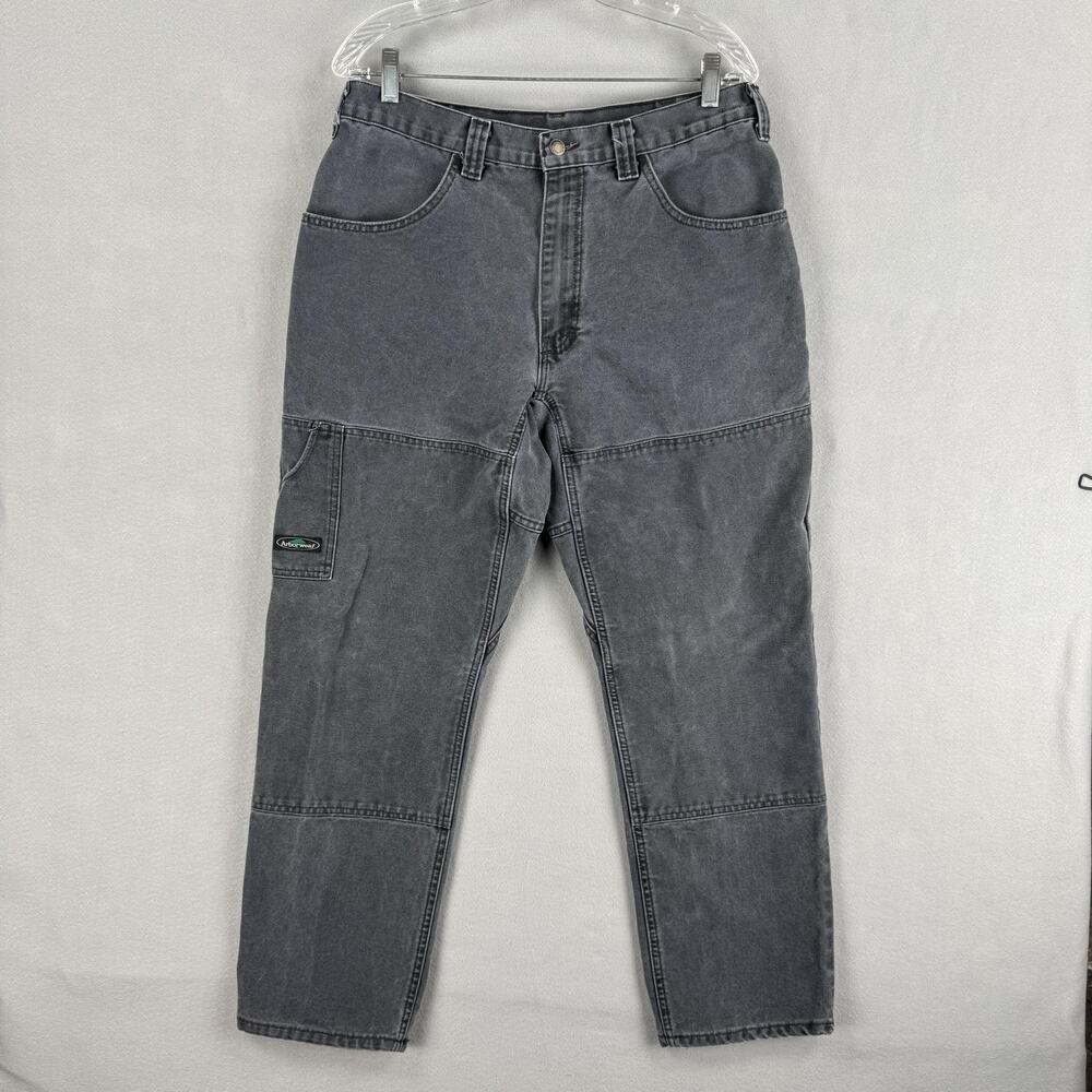 Arborwear Pants Mens 34x29 Gray Canvas Double Front Carpenter Utility Workwear